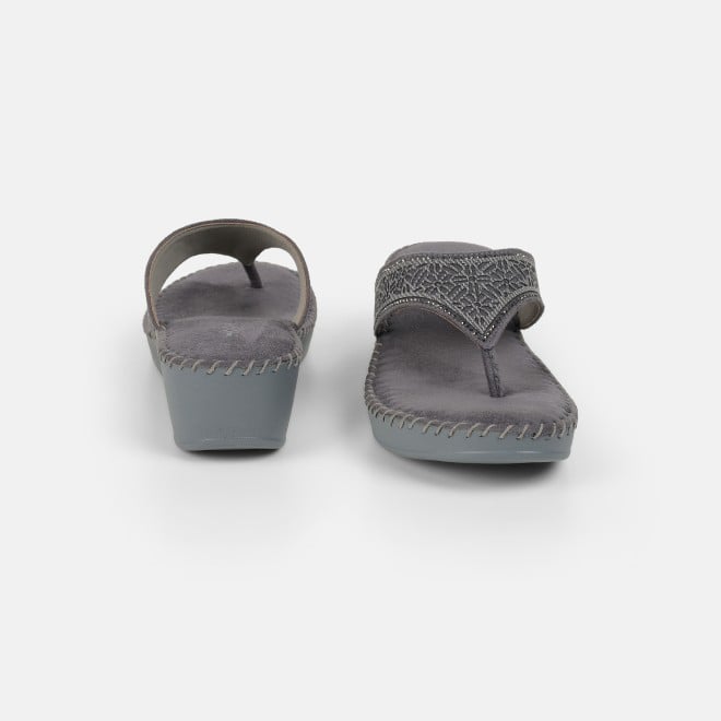 Mochi Women Grey Casual Slip Ons (SKU: 44-327-14-36)