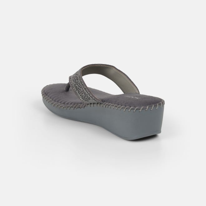 Mochi Women Grey Casual Slip Ons (SKU: 44-327-14-36)