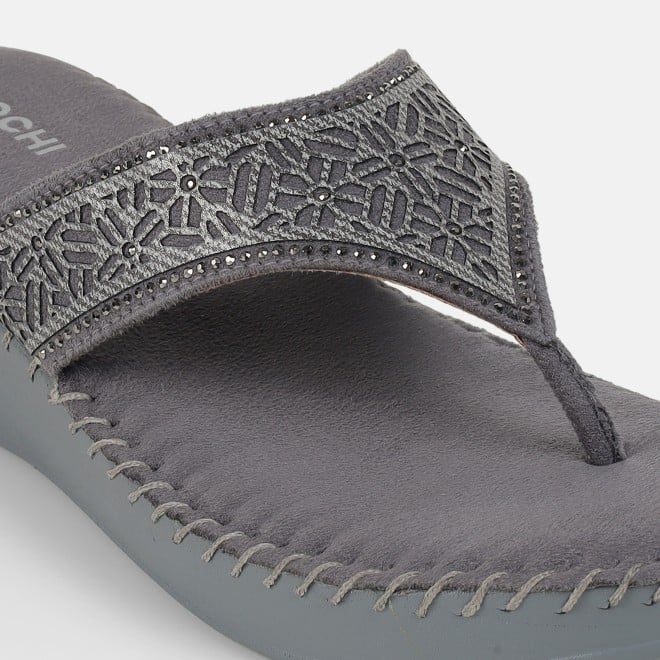 Mochi Women Grey Casual Slip Ons (SKU: 44-327-14-36)