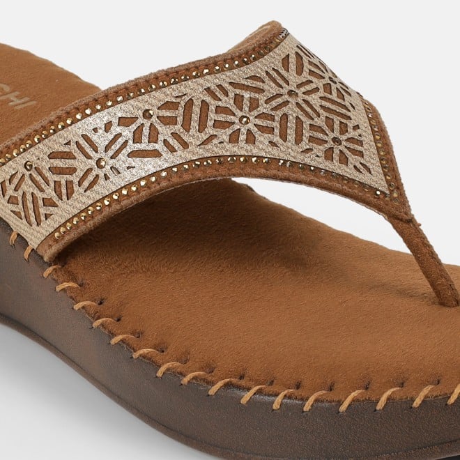 Mochi Women Tan Casual Slip Ons (SKU: 44-327-23-36)