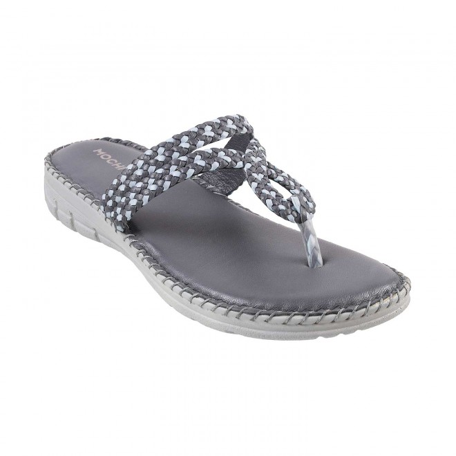 Mochi Women Light-Grey Casual Slippers