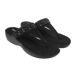 Women Black Casual Slippers