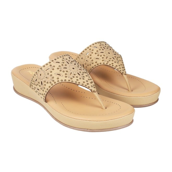 Mochi Women Beige Casual Sandals