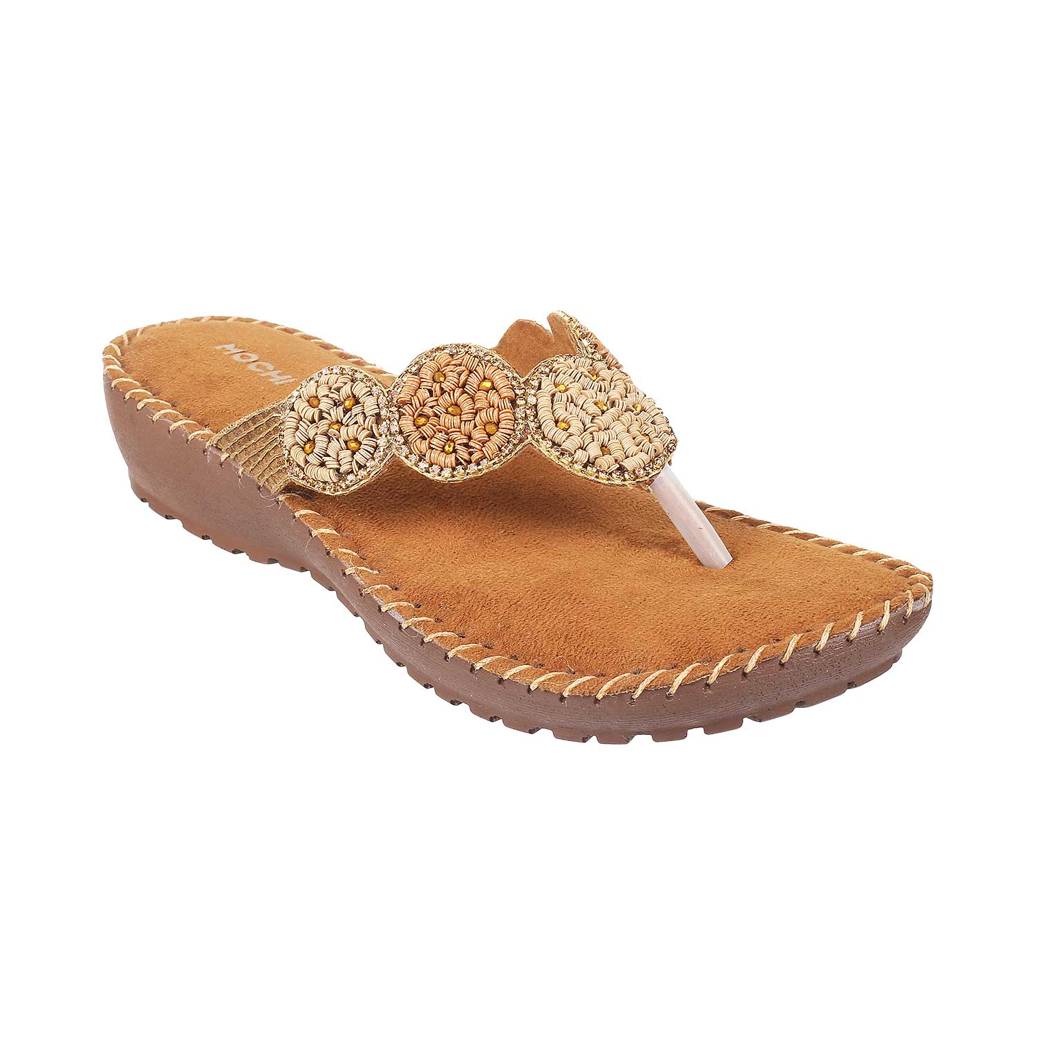 Women Antique-Gold Ethnic Sandals