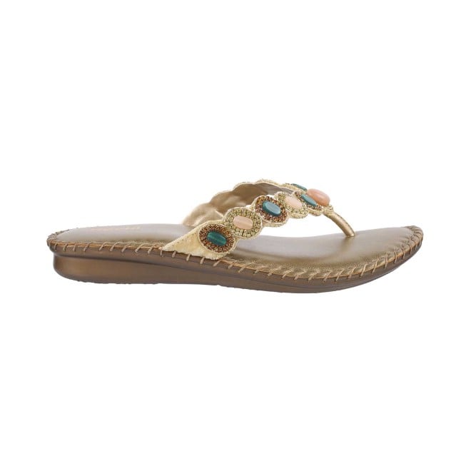 Mochi Women Gold Casual Slippers (SKU: 44-66-15-36)