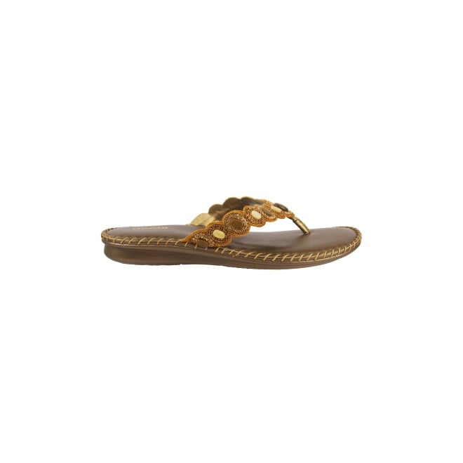 Mochi Women Antique-Gold Casual Slippers (SKU: 44-66-28-36)