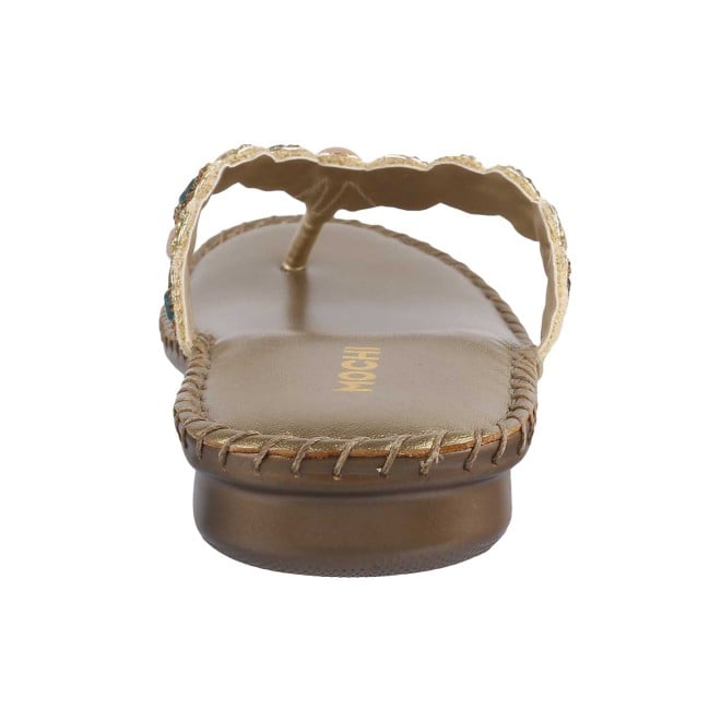 Mochi Women Gold Casual Slippers (SKU: 44-66-15-36)