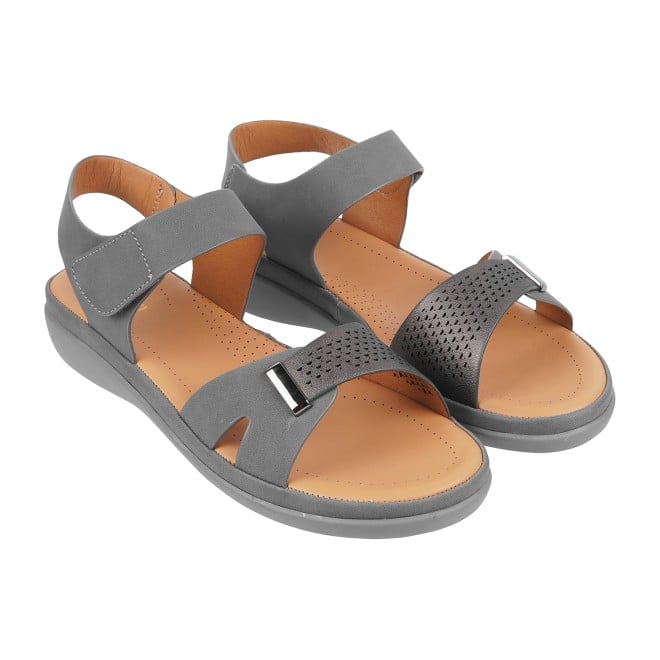 Mochi Women Grey Casual Sandals