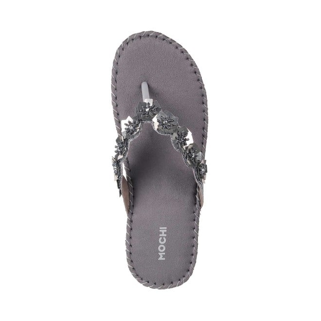 Mochi Women Gun-Metal Casual Slippers (SKU: 44-98-29-36)