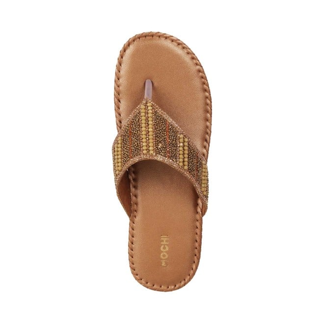 Mochi Women Antique-Gold Casual Slippers (SKU: 44-99-28-36)