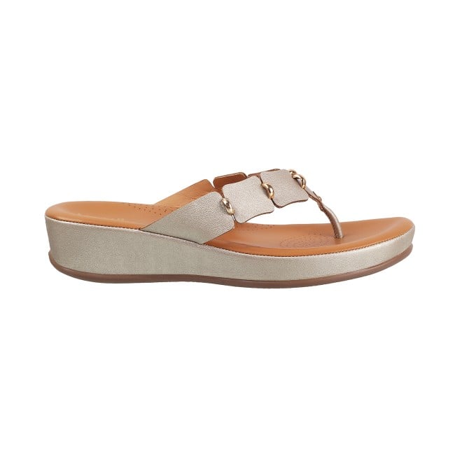 Mochi Women Gold Casual Slippers (SKU: 44-9937L-15-42)
