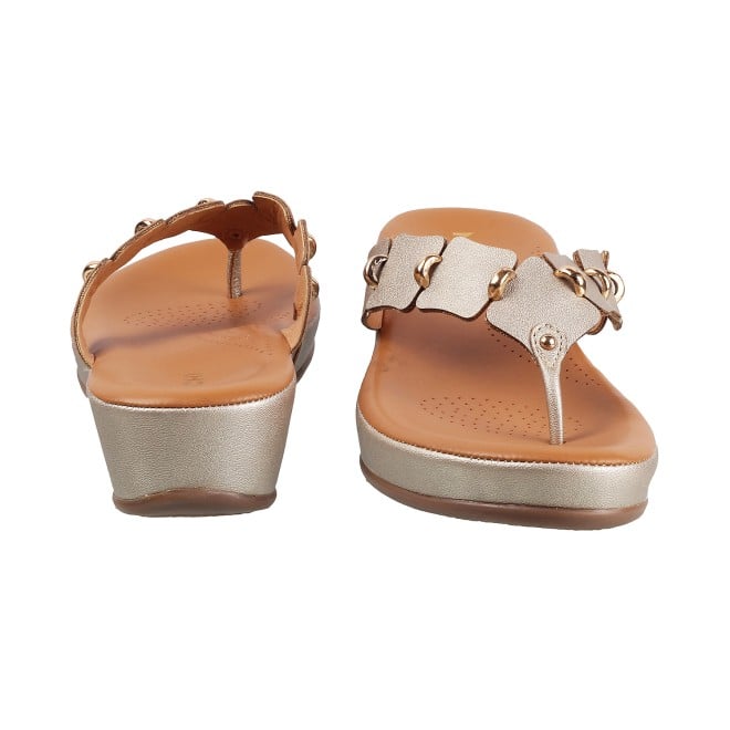 Mochi Women Gold Casual Slippers (SKU: 44-9937L-15-42)