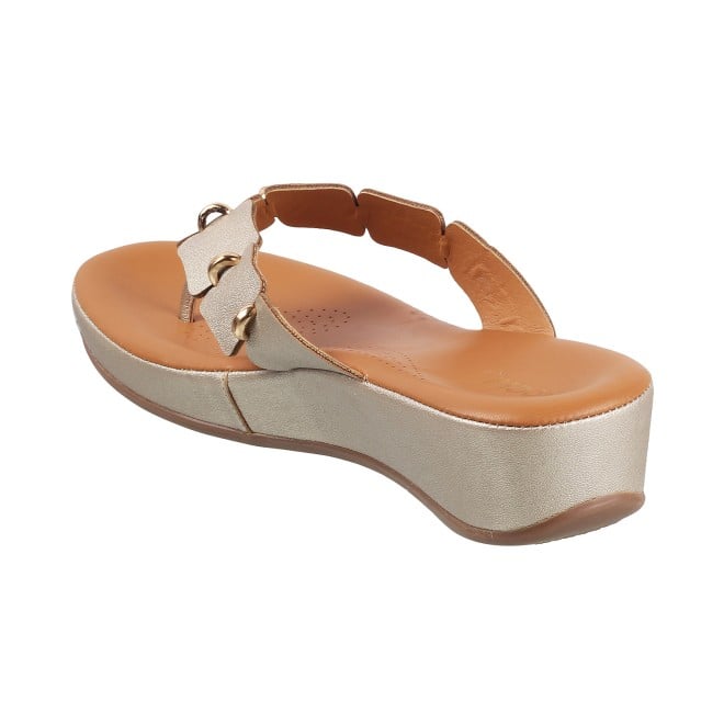 Mochi Women Gold Casual Slippers (SKU: 44-9937L-15-42)