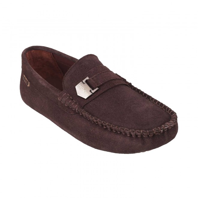 Mochi Boys Brown Casual Loafers