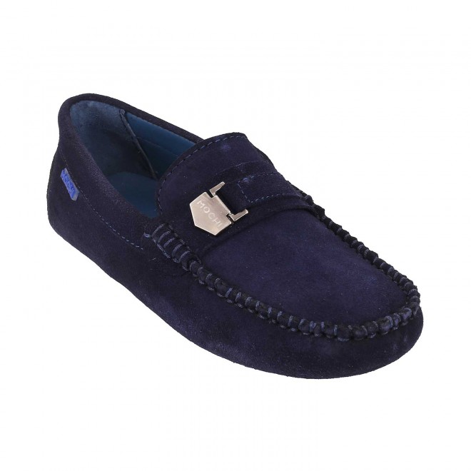 Mochi Boys Navy-Blue Casual Loafers