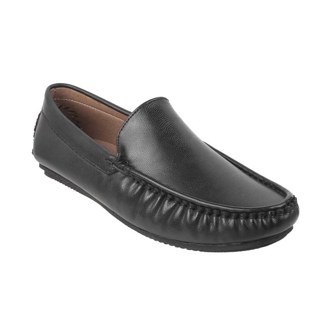 Mochi Black Casual Loafers for Boys