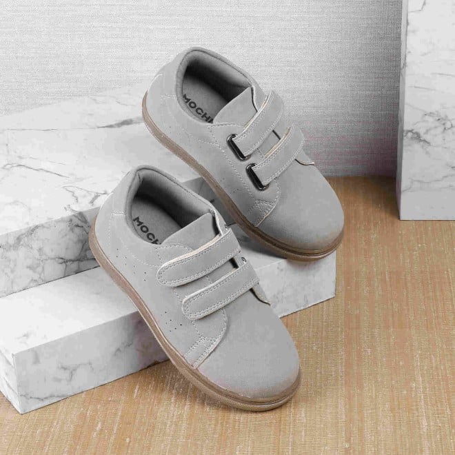 Mochi Boys Grey Casual Loafers