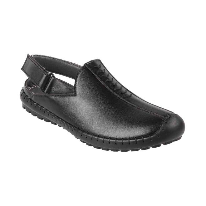 Mochi Boys Black Casual Sandals