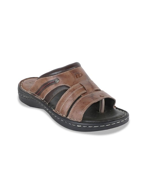ID Brown Casual Slippers for Men
