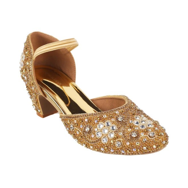 Haute Diva Women Gold Wedding Sandals