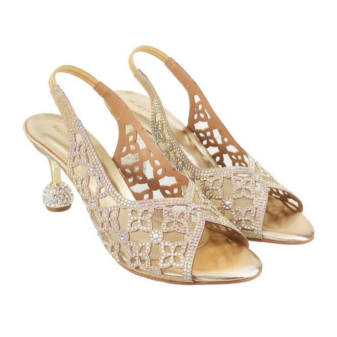 Haute Diva Women Gold Wedding Sandals