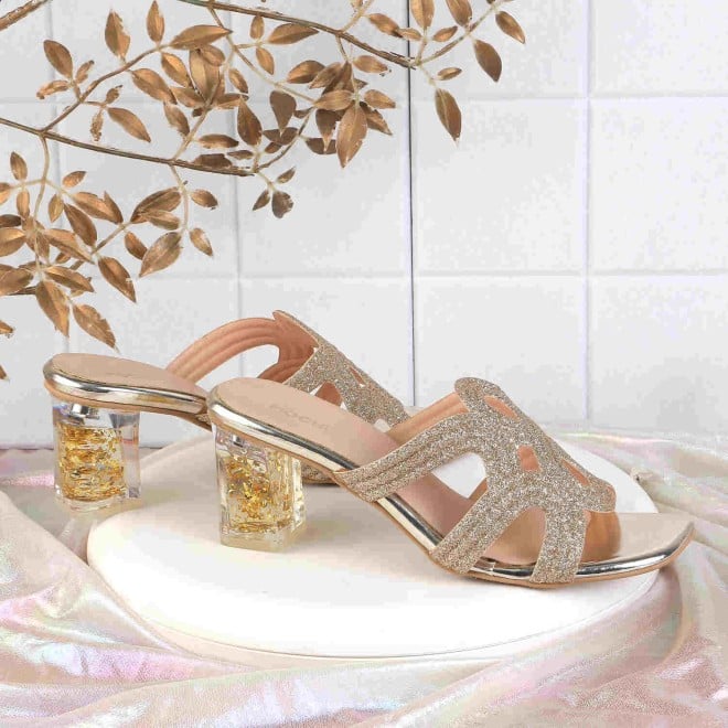 Mochi Women Gold Wedding Pumps