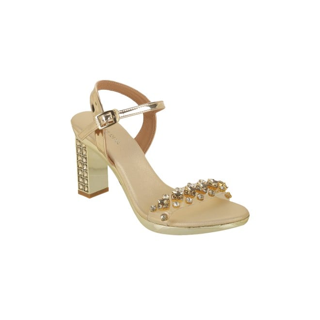 Haute Diva Women Gold Party Sandals