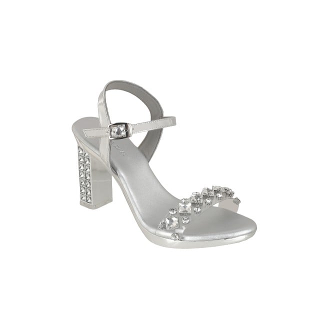 Haute Diva Women Silver Party Sandals