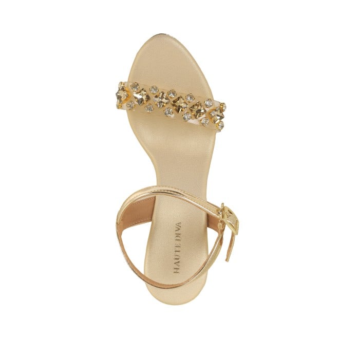 Haute Diva Women Gold Party Sandals (SKU: 54-156-15-36)