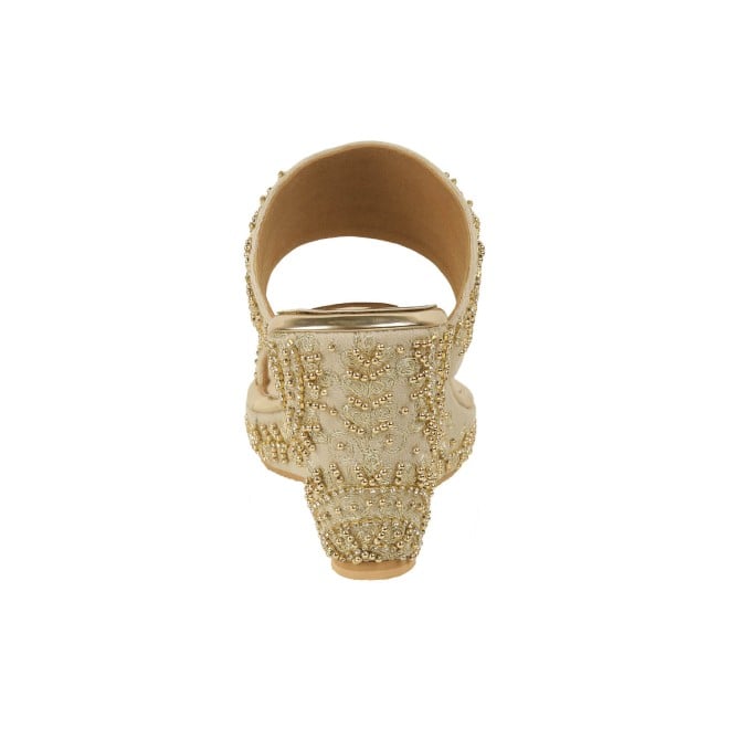 Haute Diva Women Gold Wedding Slip Ons (SKU: 54-167-15-37)