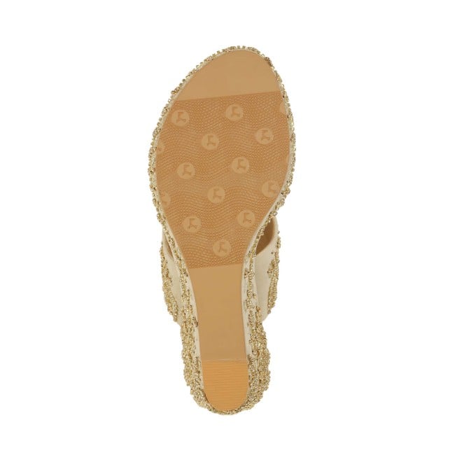 Haute Diva Women Gold Wedding Slip Ons (SKU: 54-167-15-37)