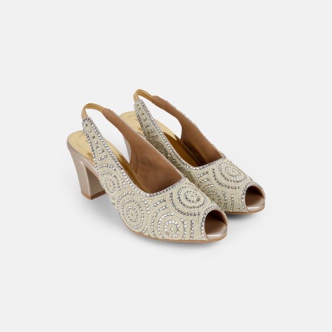 Haute Diva Women Gold Wedding Sandals (SKU: 54-183-15-36)