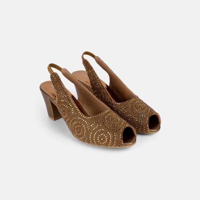Haute Diva Women Antic-gold Wedding Sandals (SKU: 54-183-28-36)