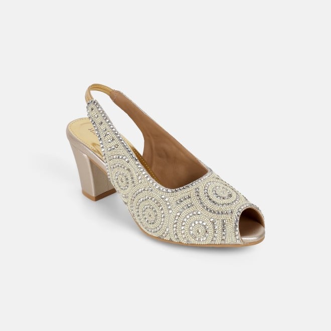 Haute Diva Women Gold Wedding Sandals (SKU: 54-183-15-36)