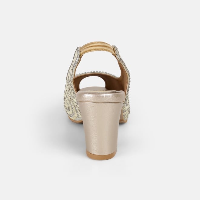 Haute Diva Women Gold Wedding Sandals (SKU: 54-183-15-36)