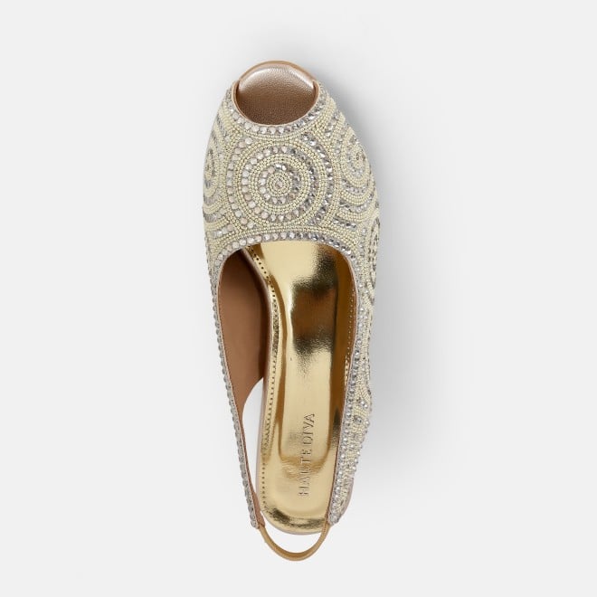Haute Diva Women Gold Wedding Sandals (SKU: 54-183-15-36)