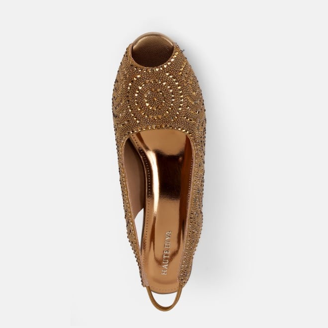 Haute Diva Women Antic-gold Wedding Sandals (SKU: 54-183-28-36)