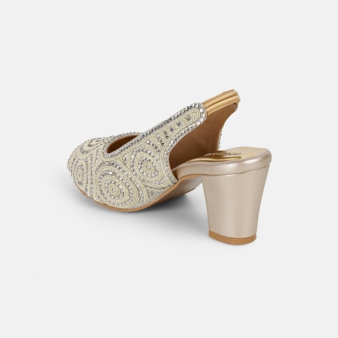 Haute Diva Women Gold Wedding Sandals (SKU: 54-183-15-36)