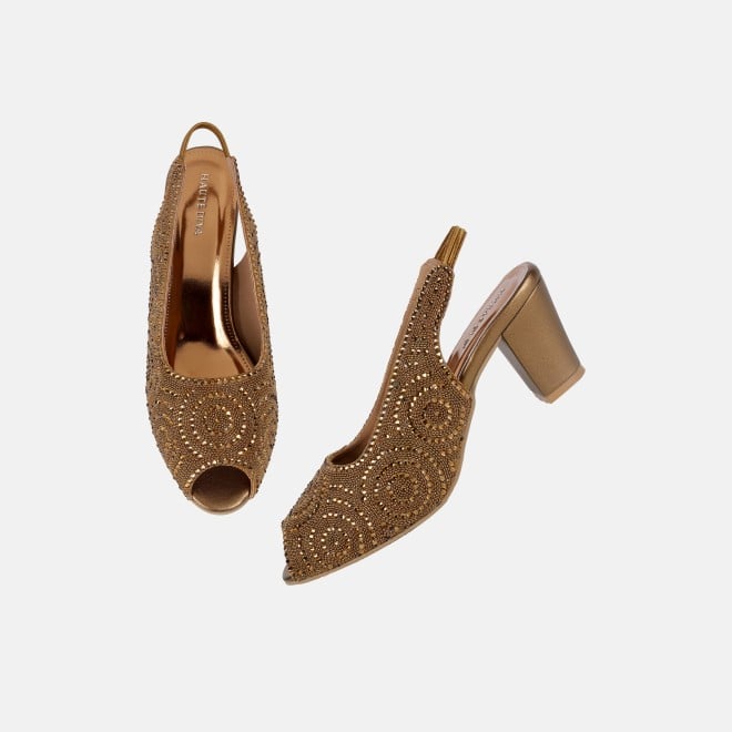 Haute Diva Women Antic-gold Wedding Sandals (SKU: 54-183-28-36)