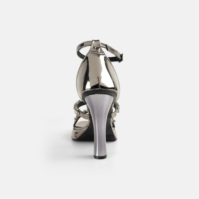 Haute Diva Women Gun-Metal Party Sandals (SKU: 54-184-29-39)