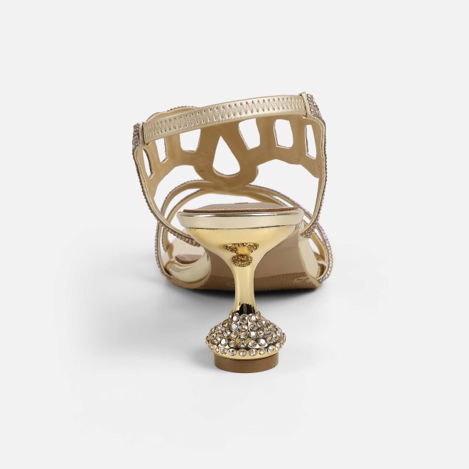 Haute Diva Women Gold Wedding Sandals (SKU: 54-210-15-36)