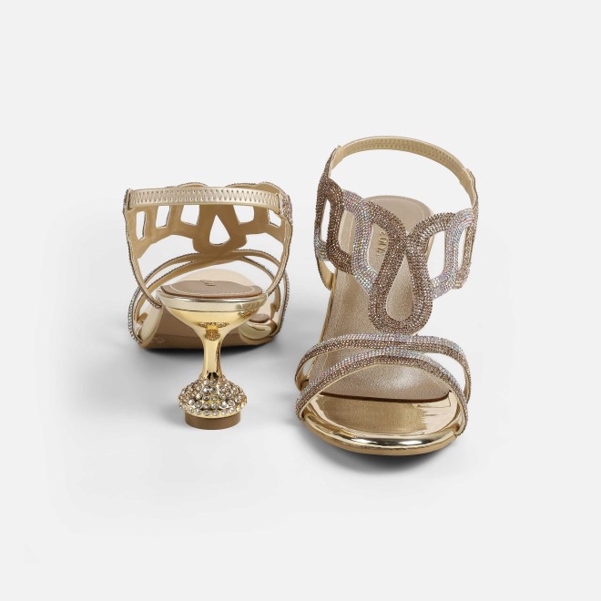 Haute Diva Women Gold Wedding Sandals (SKU: 54-210-15-36)