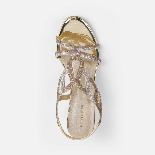 Haute Diva Women Gold Wedding Sandals (SKU: 54-210-15-36)