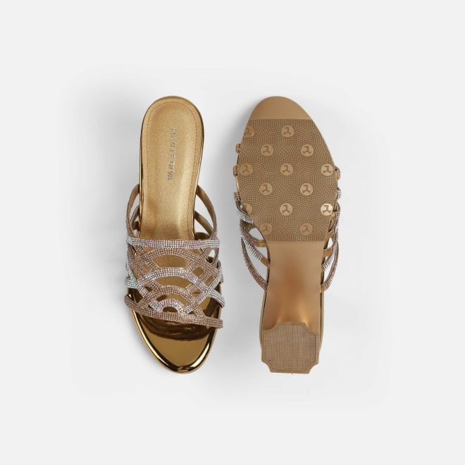 Haute Diva Women Antic-gold Wedding Slip Ons (SKU: 54-211-28-36)