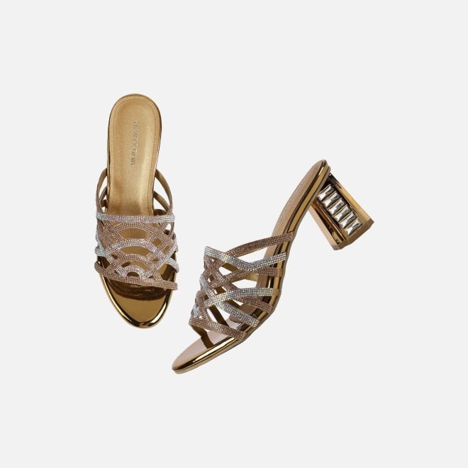 Haute Diva Women Antic-gold Wedding Slip Ons (SKU: 54-211-28-36)