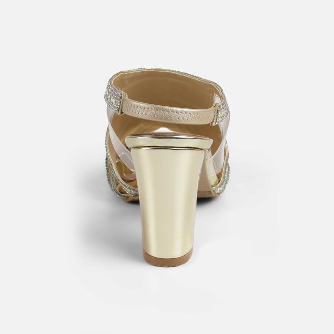 Haute Diva Women Gold Wedding Sandals (SKU: 54-212-15-36)
