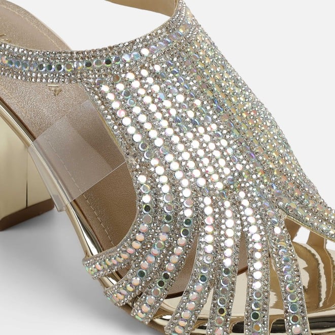 Haute Diva Women Gold Wedding Sandals (SKU: 54-212-15-36)