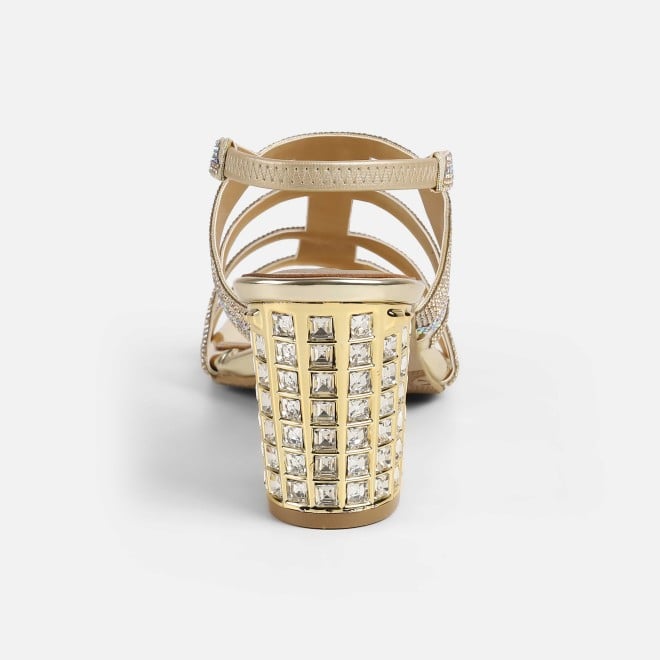 Haute Diva Women Gold Wedding Sandals (SKU: 54-213-15-36)