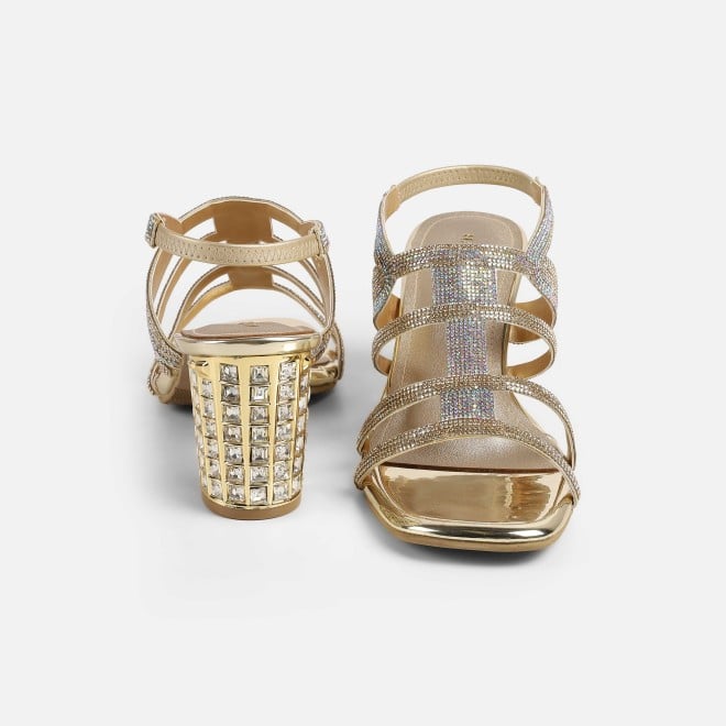 Haute Diva Women Gold Wedding Sandals (SKU: 54-213-15-36)