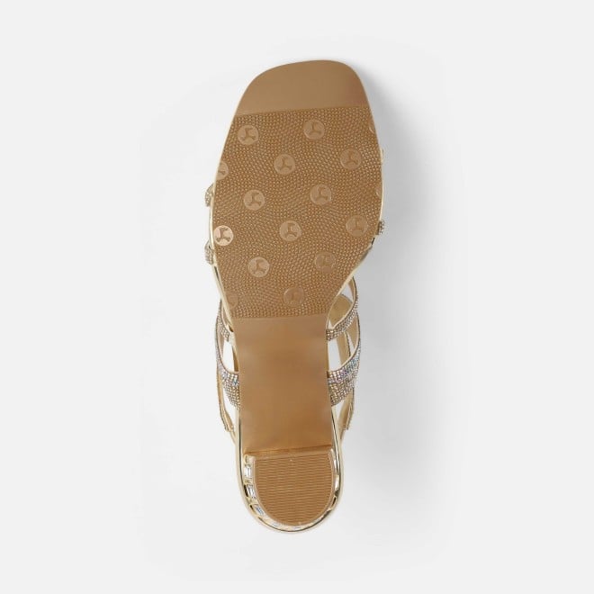 Haute Diva Women Gold Wedding Sandals (SKU: 54-213-15-36)